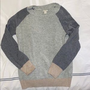 J. Crew Waffle Colorblock Sweater